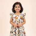 Floral Kalamkari Cotton Knee-Length Frock for Girls