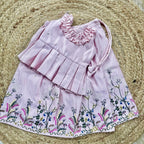 Floral Embroidered Baby Pink Kia Silk Lehenga Set