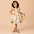 Sunny Bloom Cotton Flutter Sleeve Frock for Girls