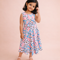 Polka Dot Butterfly Frock with Bow for Girls