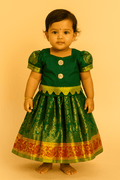 Green Pattu Pavadai Set