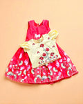 Pichwai Dress Set for Girls – Red Frock with Cream Blouse